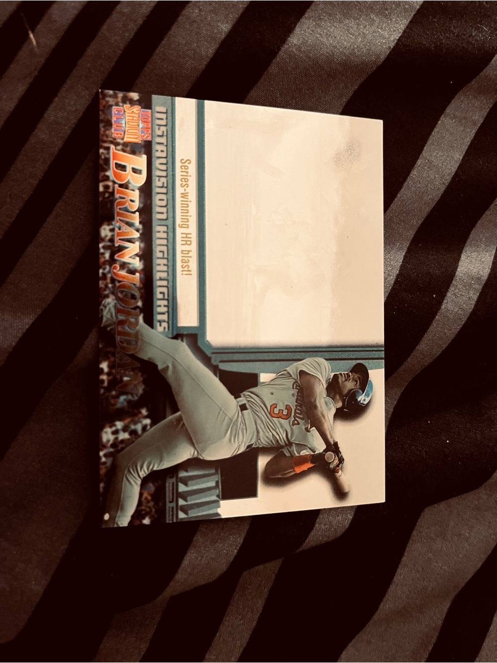 Brian Jordan Baseball Trading Card - White & Teal Design